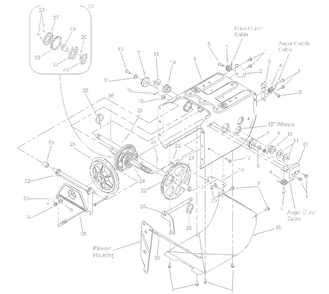 Frame Assembly Diagram and Parts List for 31B-611D352 2000 Yard Machines Snow Blower